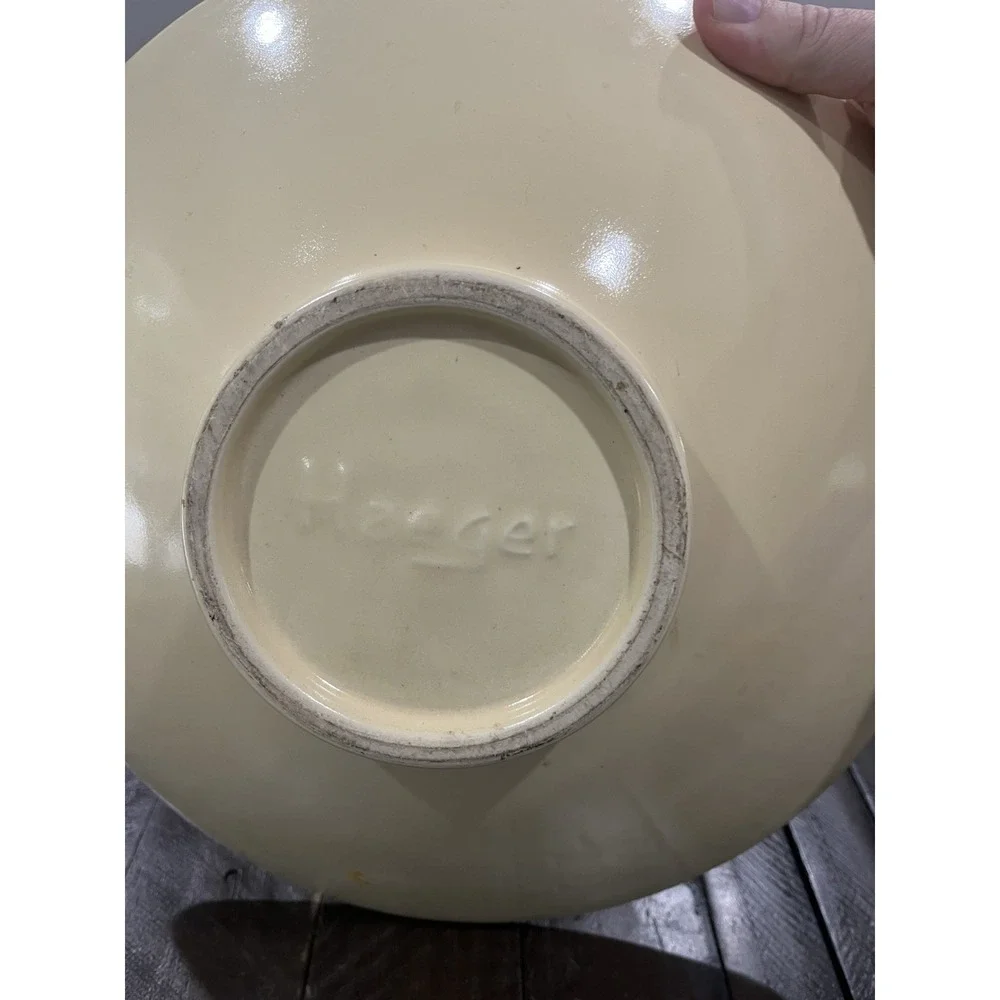 Vintage Haeger Pottery Bowl 3295 Soft Yellow Table‎ Fruit Bowl